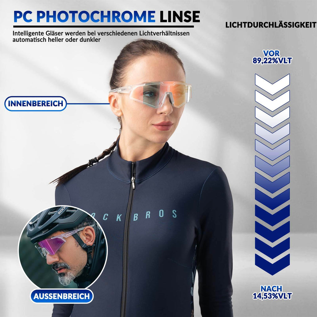 ROCKBROS Sonnenbrille Selbsttönend Outdoor UV400 Schutz