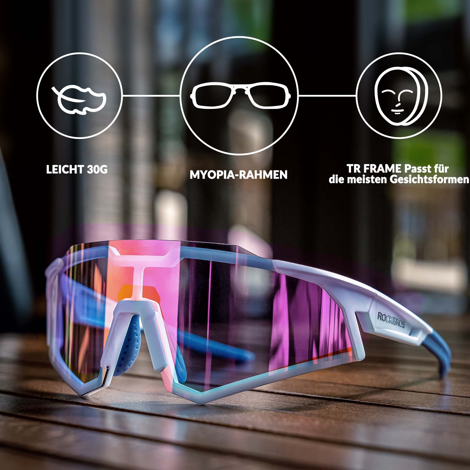 ROCKBROS Sonnenbrille Selbsttönend Outdoor UV400 Schutz