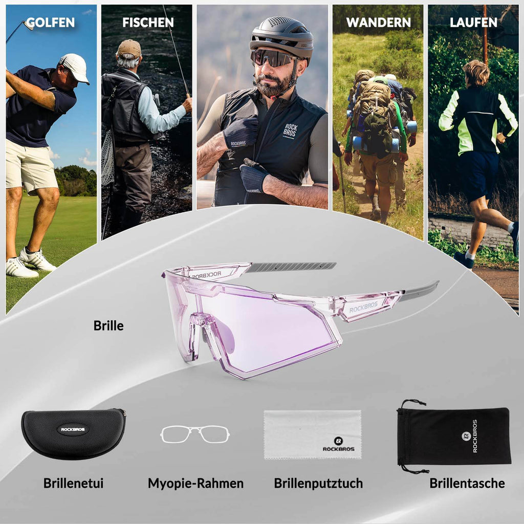 ROCKBROS Sonnenbrille Selbsttönend Outdoor UV400 Schutz