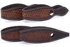 Leder Slobber Bars, slobber straps mit Korbflechtmuster dunkelbraun,