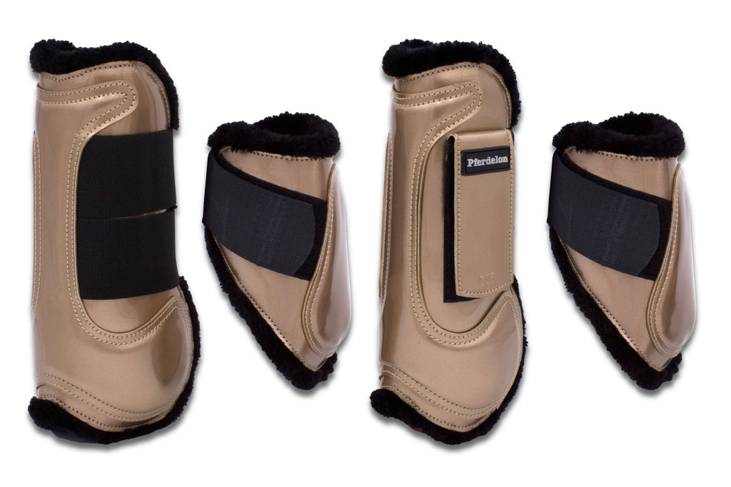 Gamaschen und Streichkappen rosegold, Springgamaschen 4er Set