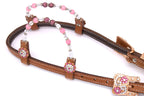 Zweiohr Show Westerntrense Pink/Rosegold mit Perlen-Earloop,
