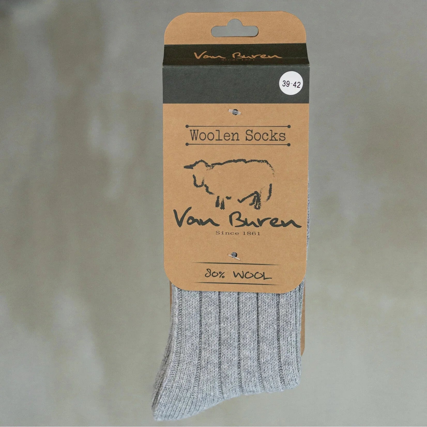 Wollsocken Sid – Grau - Van Buren - Schafswollsocken (80% Wolle)