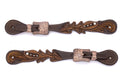 Vintage Western Sporenriemen mit verzierten kupferfarbenen Schnallen