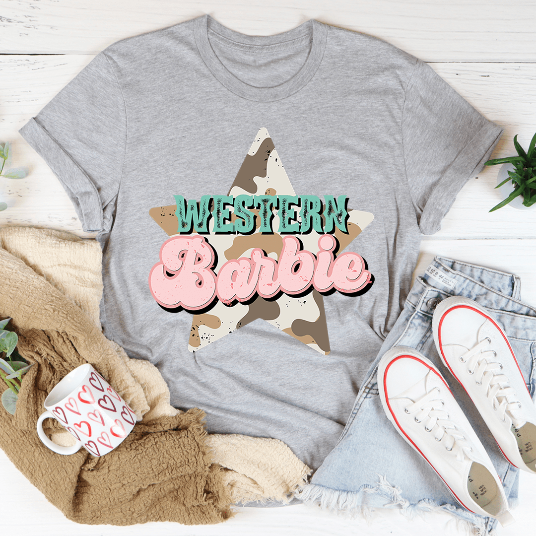 Damen Western Barbie Stern Shirt