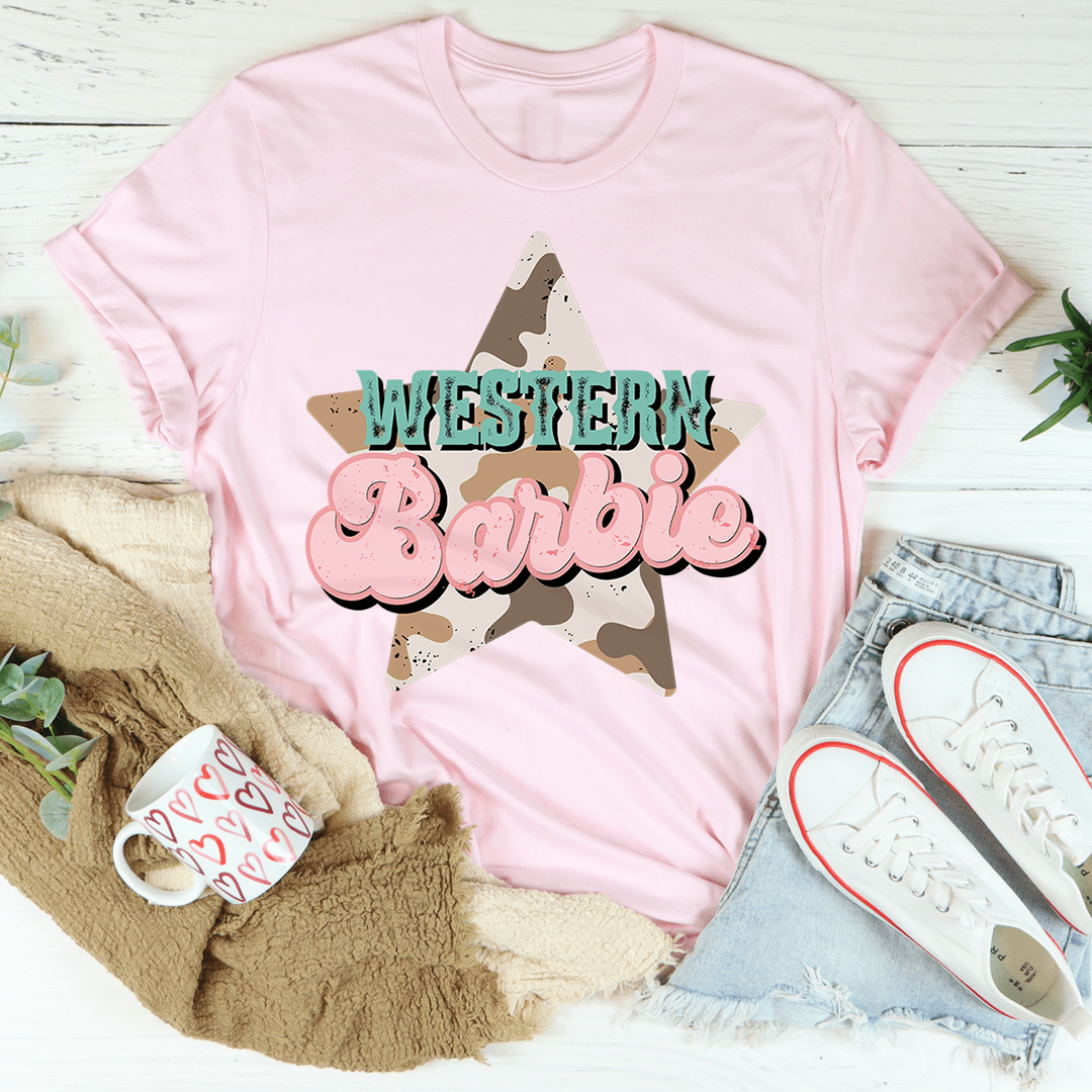 Damen Western Barbie Stern Shirt