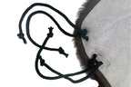 Lammfell Western Sattelsitzbezug braun-natur mit Hornausschnitt,