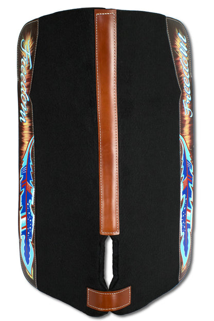 Western-Filzpad, Westernpad mit Lederbesatz Freedom, anatomisch,