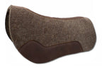 Western Filzpad, roundskirt kurz mit dunkelbraunem Leder 74 x 82 cm