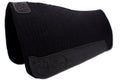 Western-Filzpad schwarz, Westernpad mit Lederbesatz schwarz