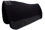 Western-Filzpad schwarz, Westernpad mit Lederbesatz schwarz