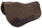 Western Filzpad Widerristfrei, roundskirt kurz, dunkelbraunes Leder 71 x 80 cm
