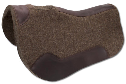 Western Filzpad Widerristfrei, roundskirt kurz, dunkelbraunes Leder 71 x 80 cm