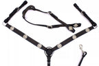 Westernset schwarz mit kupferfarbenen Nieten, silberfarbene Conchos, Einohr