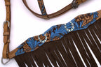 Westerntrense und Vorderzeug, Set mit punzierten Türkis und Hufeisenconchos,