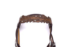Vintage Style Westerntrense mit klaren Strasssteinen, kupferfarbene Schnallen, Stirnriemen,